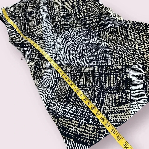 Jones Wear Vintage Casual Sleeveless Shift Dress Stretch Belt 14 Geometric Brown - Picture 15 of 16